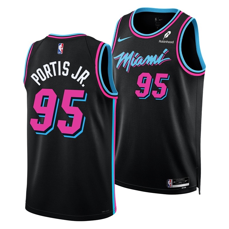 Basketball Bobby Portis #95 Miami Heat VICE Nights Edition Fan Support Team Jersey - Black