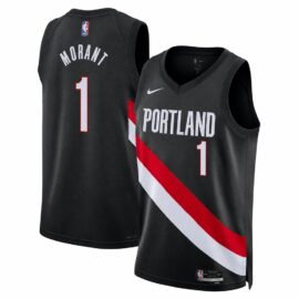KODYSPORTS Premium Basketball Ja Morant #1 Portland Trail Blazers Icon Edition Fan Support Team Jersey - Black