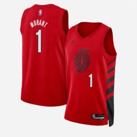 KODYSPORTS Premium Basketball Ja Morant #1 Portland Trail Blazers Statement Edition Fan Support Team Jersey - Red