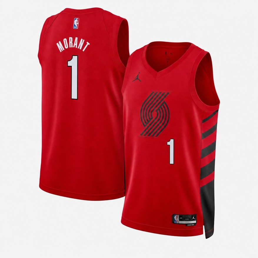Basketball Ja Morant #1 Portland Trail Blazers Statement Edition Fan Support Team Jersey - Red