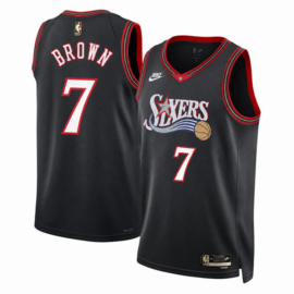 KODYSPORTS Premium Basketball Jaylen Brown #7 Philadelphia 76ers Classic Edition Fan Support Team Jersey - Black