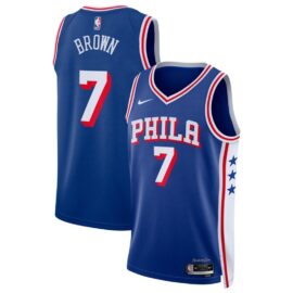 KODYSPORTS Premium Basketball Jaylen Brown #7 Philadelphia 76ers Icon Edition Fan Support Team Jersey - Blue