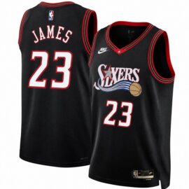 KODYSPORTS Premium Basketball Lebron James #23 Philadelphia 76ers Classic Edition Fan Support Team Jersey - Black