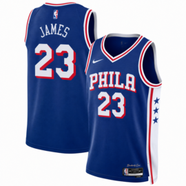 KODYSPORTS Premium Basketball Lebron James #23 Philadelphia 76ers Icon Edition Fan Support Team Jersey - Blue