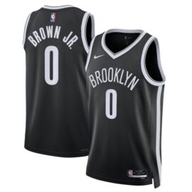 KODYSPORTS Premium Basketball Mikel Brown Jr. #0 Brooklyn Nets Icon Edition Fan Support Team Jersey - Black