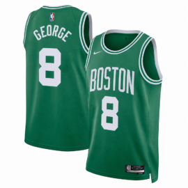 KODYSPORTS Premium Basketball Paul George #8 Boston Celtics Icon Edition Fan Support Team Jersey - Green