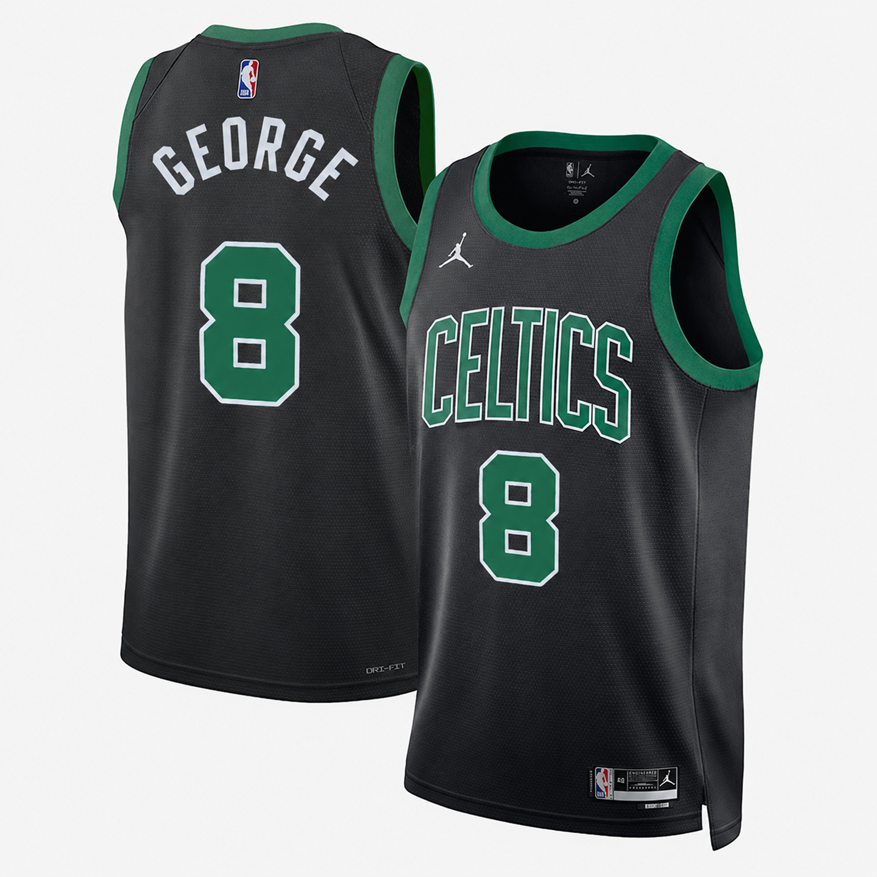 Basketball Paul George #8 Boston Celtics Statement Edition Fan Support Team Jersey - Black