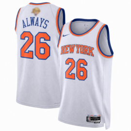 KODYSPORTS Premium Basketball New York Knicks Champion Always 26 Association Edition Fan Support Team Jersey - White