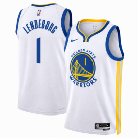 KODYSPORTS Premium Basketball Yaxel Lendeborg #1 Golden State Warriors Association Edition Fan Support Team Jersey - White