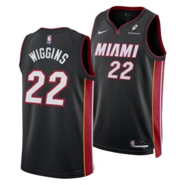 KODYSPORTS Premium Basketball Andrew Wiggins #22 Miami Heat Icon Edition Fan Support Team Jersey - Black