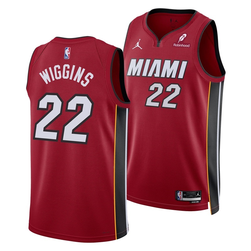 Basketball Andrew Wiggins #22 Miami Heat Statement Edition Fan Support Team Jersey - Red