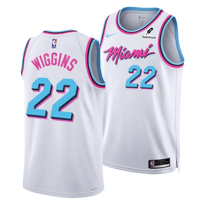 Basketball Andrew Wiggins #22 Miami Heat Vice Edition Fan Support Team Jersey - White
