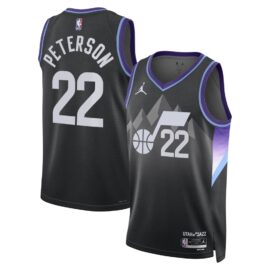 KODYSPORTS Premium Basketball Darryn Peterson #22 Utah Jazz Statement Edition Fan Support Team Jersey - Black