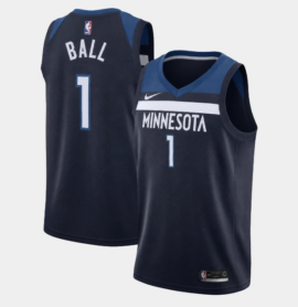KODYSPORTS Premium Basketball LaMelo Ball #1 Minnesota Timberwolves Icon Edition Fan Support Team Jersey - Navy