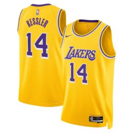 KODYSPORTS Premium Basketball Walker Kessler #14 Los Angeles Lakers Icon Edition Fan Support Team Jersey - Yellow